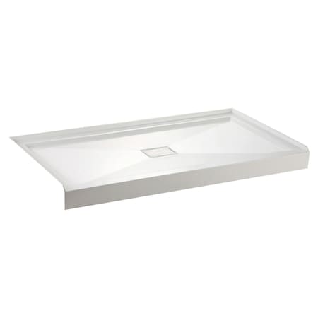 Aqua Eden VTSB60325C 60" x 32" Single Threshold Shower Base with Center Drain Hole, White VTSB60325C